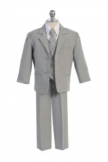 LT Grey 5 Piece Boys Suit Style SA-013-LG